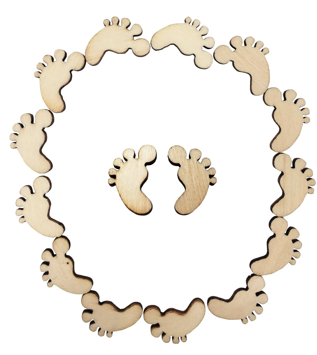 100 pz legno PIEDI DEL BAMBINO artigianato scrapbooking creazione di carte cracker di Natale abbellimento fai da te bambini bambini artigianato forniture