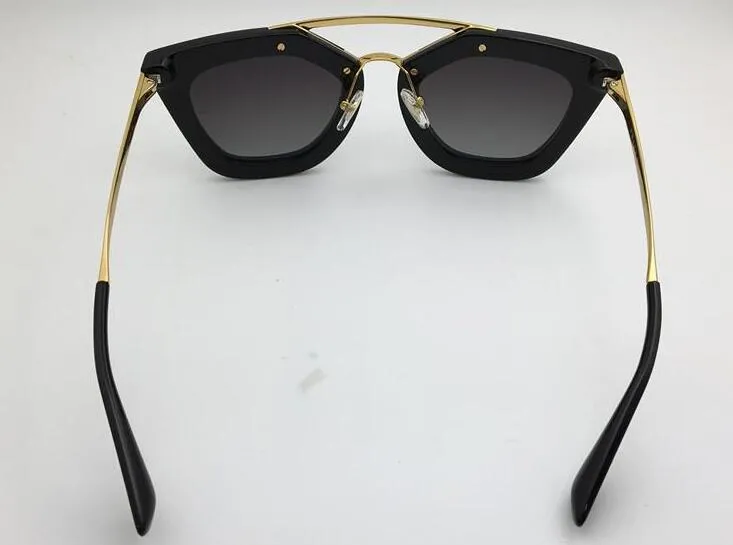 Neue SPR -Sonnenbrille 09Q Sonnenbrille Italien Luxus Vintage Retro -Stil Populär Metallrahmen Gold mittlere Brillen für Frauen Kommen mit Cas8553387