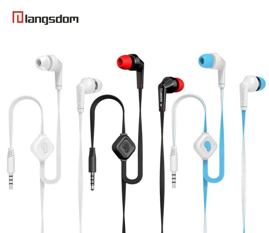 Langsdom JD89 JD88 Casque plat ligne ronde 3,5 mm écouteurs filaires stéréo HIFI écouteurs intra-auriculaires pour Iphone Samsung iPhone Xiaomi avec vente au détail