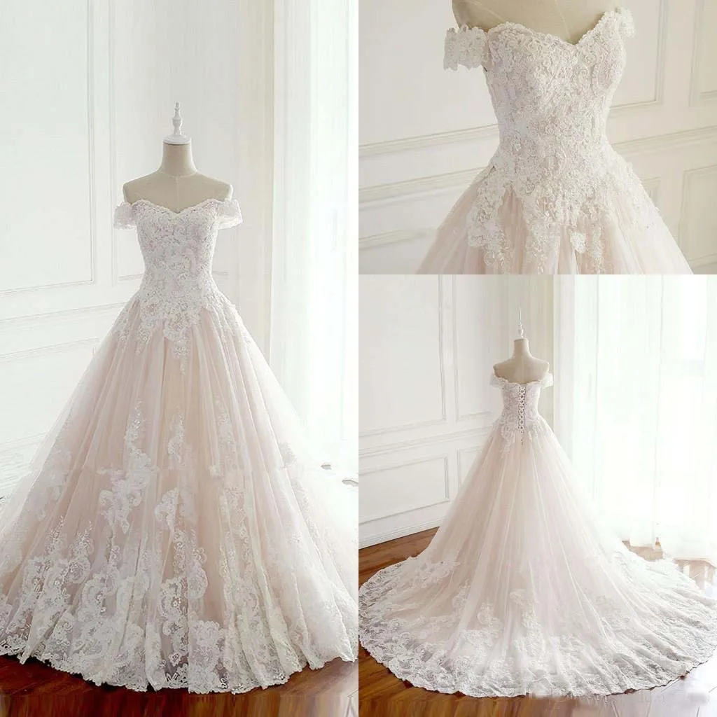 Nouveau 2018 robes de mariée princesse turquie blanc Appliques dentelle grande taille robes de mariée vestido de novia