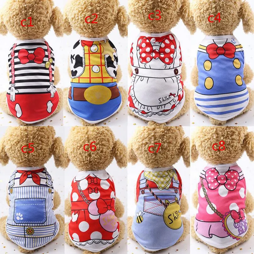 Abbigliamento per cani Forniture False Cinturino in cotone Pet Primavera Estate Gilet Teddy Bear Xiong Bomei Vestiti A833