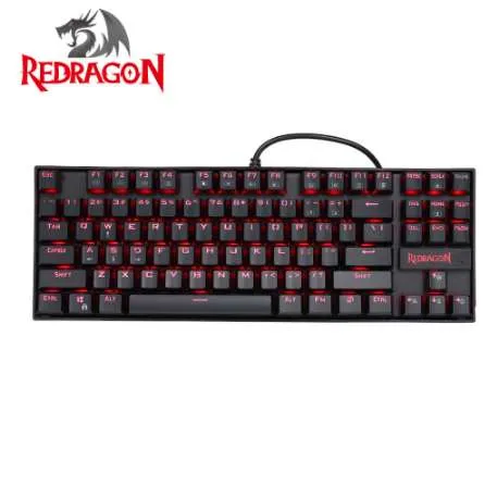 REDRAGON K552 Gaming Mechanische Tastatur mit Kabel, spritzwassergeschützt, wasserrote Hintergrundbeleuchtung, Gamer-Tastaturen für Computer, Laptop, Desktop-PC