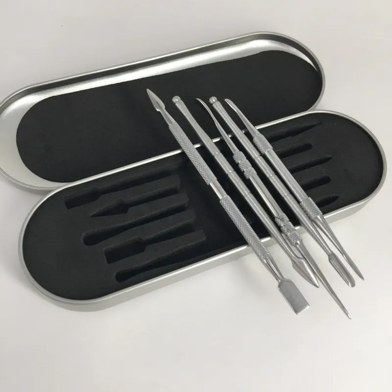 Nieuw ontwerp Titanium Nail Dabber Tool Set met aluminium doosverpakking voor droge kruidenverdamperpen