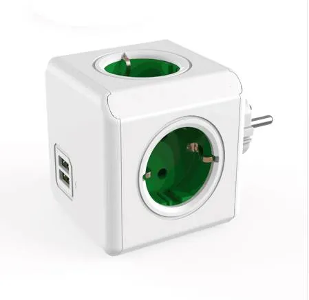 Smart Home Power Cube Socket Enchufe de la UE 4 salidas 2 puertos USB Adaptador Adaptador de extensión de tira de alimentación Enchufe multiconmutado