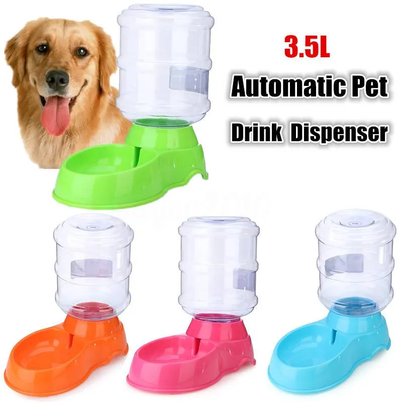 3.5l Pet Healthy Dog Cat Automatic Featers Waterers Dispenser Feeder Blash Basked Dish Pet Feeder