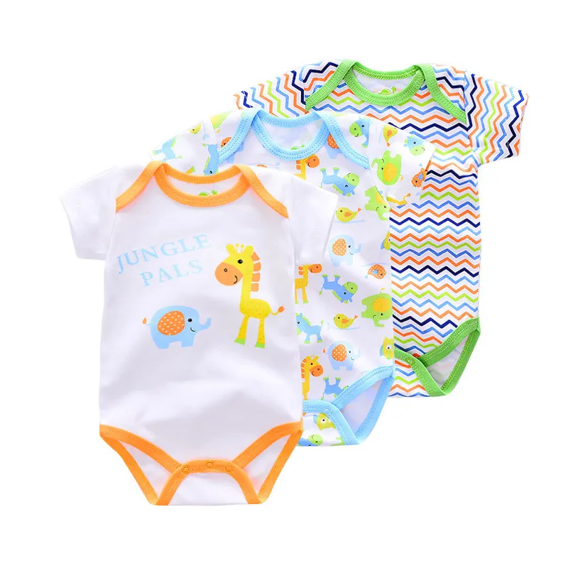 2018 Summer Baby Pagliaccetti Cotone Neonato Tuta Cotone di alta qualità Bambini Pagliaccetto bambini Vestiti 3 Stili A Set MOQ all'ingrosso