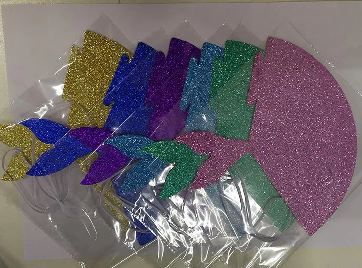 Glitter Mermaid Tail Party Horn Hats Pod Morzem Tematycznie Urodziny Ślub Hen Party Kapelusze Korona Dla Dorosłych Dzieci Dzieci Nakrycia Naklejki Xmas Cap Prezent