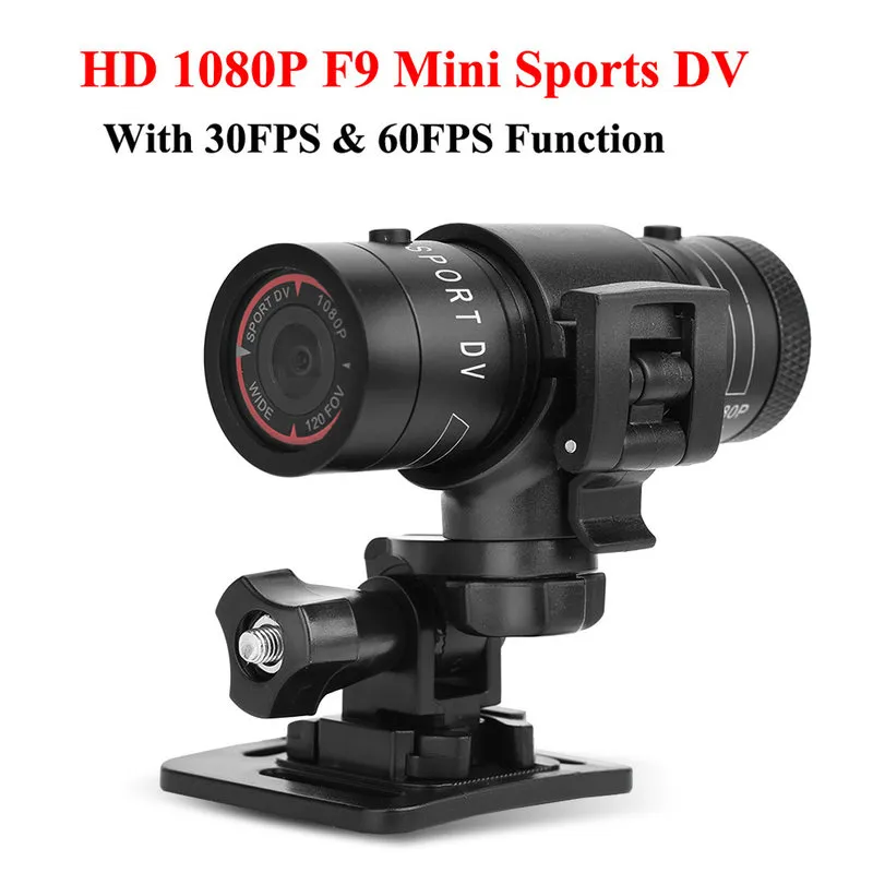 F9 Full HD 1080P impermeabile moto moto casco sport all'aria aperta fotocamera videocamera video DV Mini videocamera