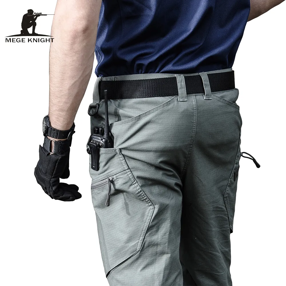 Pantaloni militari di marca Mege Abbigliamento tattico urbano da uomo Pantaloni da combattimento Multi tasche Pantaloni casual unici Tessuto ripstop