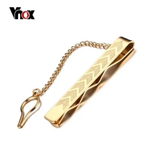VNOX pinces à cravate élégantes couleur or pince à cravate pour hommes chemise bijoux en acier inoxydable métal