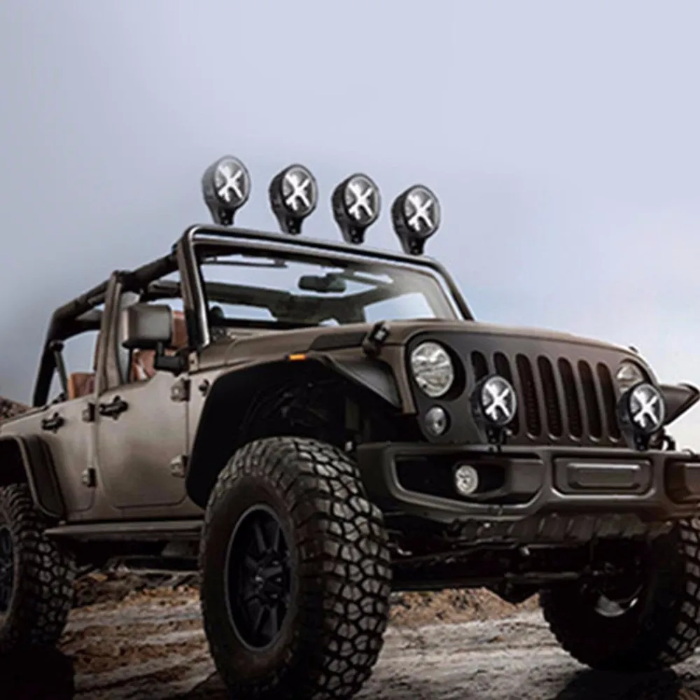 6-дюймовый светодиодный противотуманный фонарь, круглый светодиодный дальний свет, 60 Вт, 12 В, 24 В для Jeep Wrangler JK 4WD Offroad, светодиодный фонарь с ангельскими глазками4225377