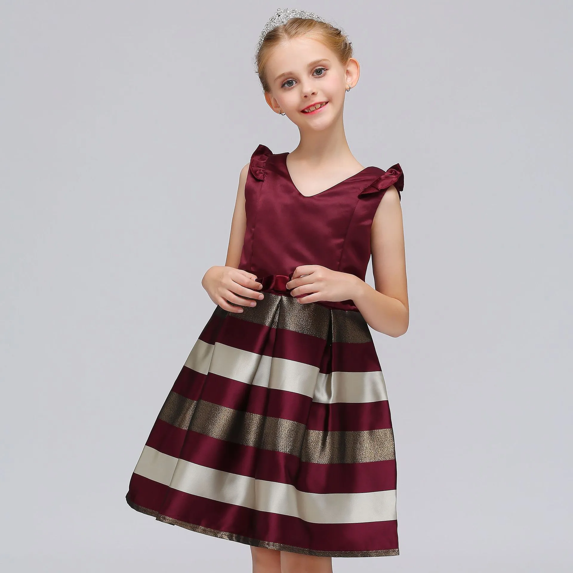 Children Girls Formal Dress Cotton Blend Striped Knee-Length Sleeveless Ball Gown for Spring Summer from Dhgate Girl's Dresses - price 15.13 Children Girls Formal Dress Cotton Blend Striped Knee-Length Sleeveless Ball Gown for Spring Summer from Dhgate Girl's Dresses - price 15.13