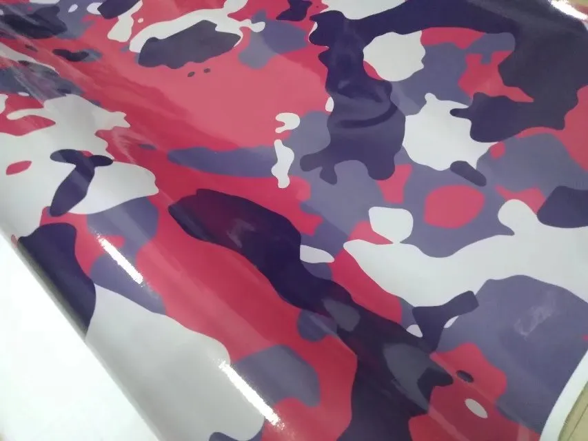 2018 Röd urban natt Camo Vinyl för bilomslag med luftbubbla Gratis Snö Kamouflage Grafik Bilklistermärke Skin 1.52x10m / 20m / 30m Roll