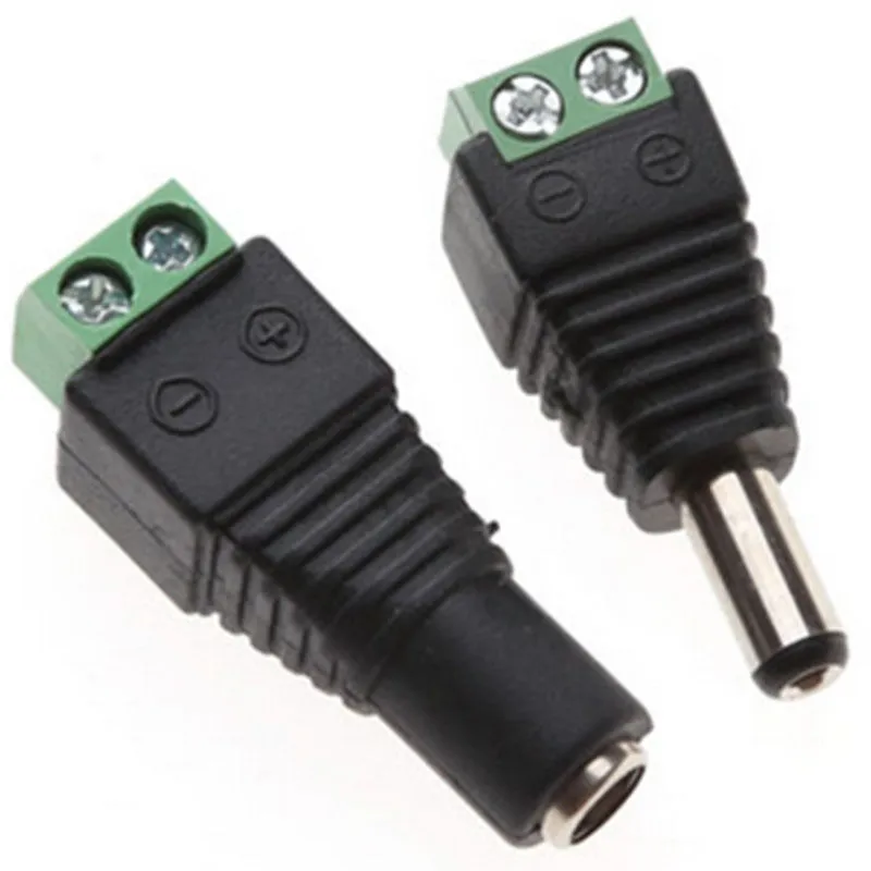 Lighting Accessories 2.5 x 5.5mm DC Power Female and Male Plug Jack Adapter Connector Socket for led strip