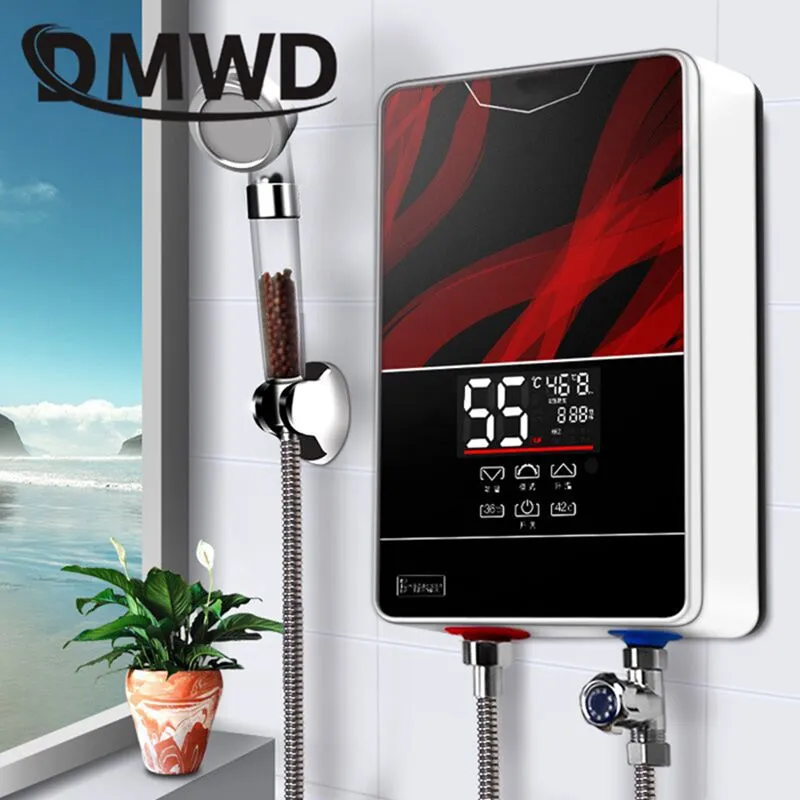 DMWD Instant Tankless Electric Hot Water Heater Faucet Kitchen Quick Heating Tap Shower Watering