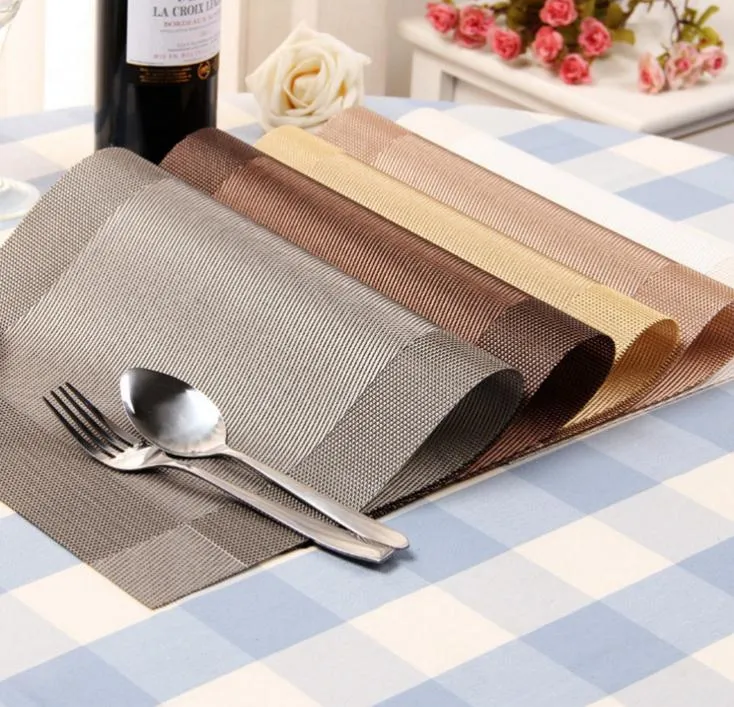 Placemats 빨 수있는 PVC 다 이닝 테이블 매트 5 색 SN206의 부엌 테이블 세트에 대 한 내열성 지속 가능한 짠 비닐 장소 매트