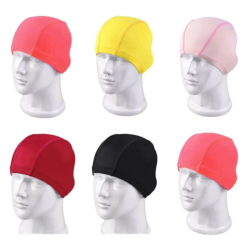 1 pièces enfants solide bonnet de bain Silicone chapeaux de natation imperméable adultes enfants casquettes hommes couleur Pure bonnet de bain