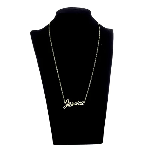 Collana con nome personalizzato placcato in oro 18k girocollo da donna Targhetta personalizzata Ciondolo in acciaio inossidabile con gioielli in oro e argento