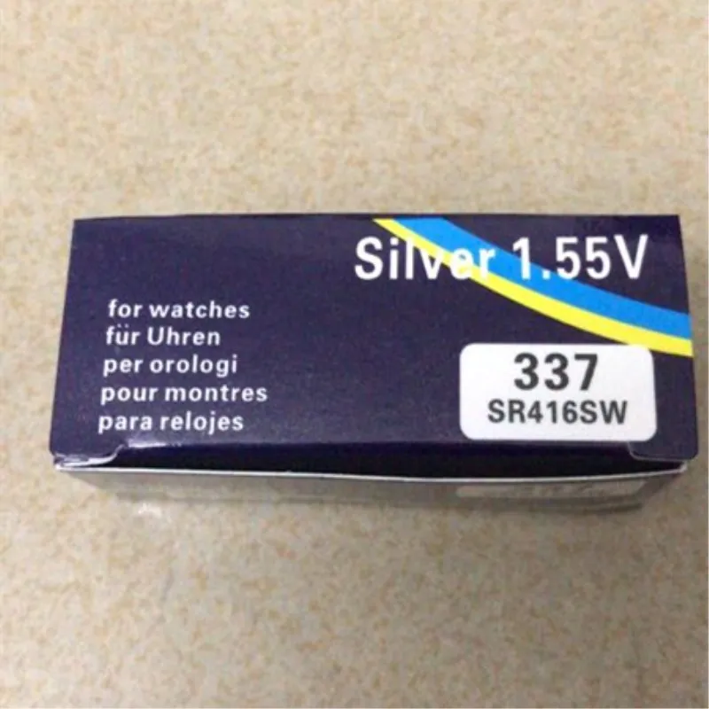 Partihandel 337 Batteri 1.55V Silveroxid SR416Sw Knappcellsbatterier för trådlös mikroföreningar Titta på elektrisk produkt hög kvalitet
