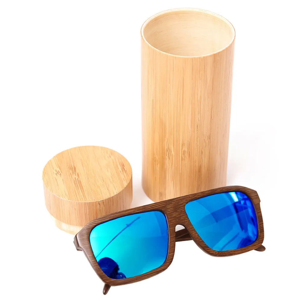 2018 new hot selling Vintage Bamboo Wooden Sunglasses Handmade Polarized Mirror Coating Lenses Eyewear sport glasses