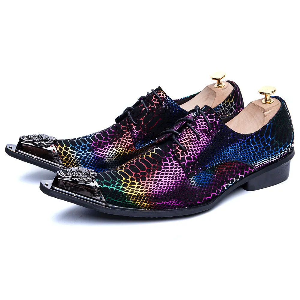 Projektant Multicolor Zamszowe Skórzane Mężczyźni Oxford Buty Duży Rozmiar Wedding Party Dress Shoes Sented Toe Men Buts But