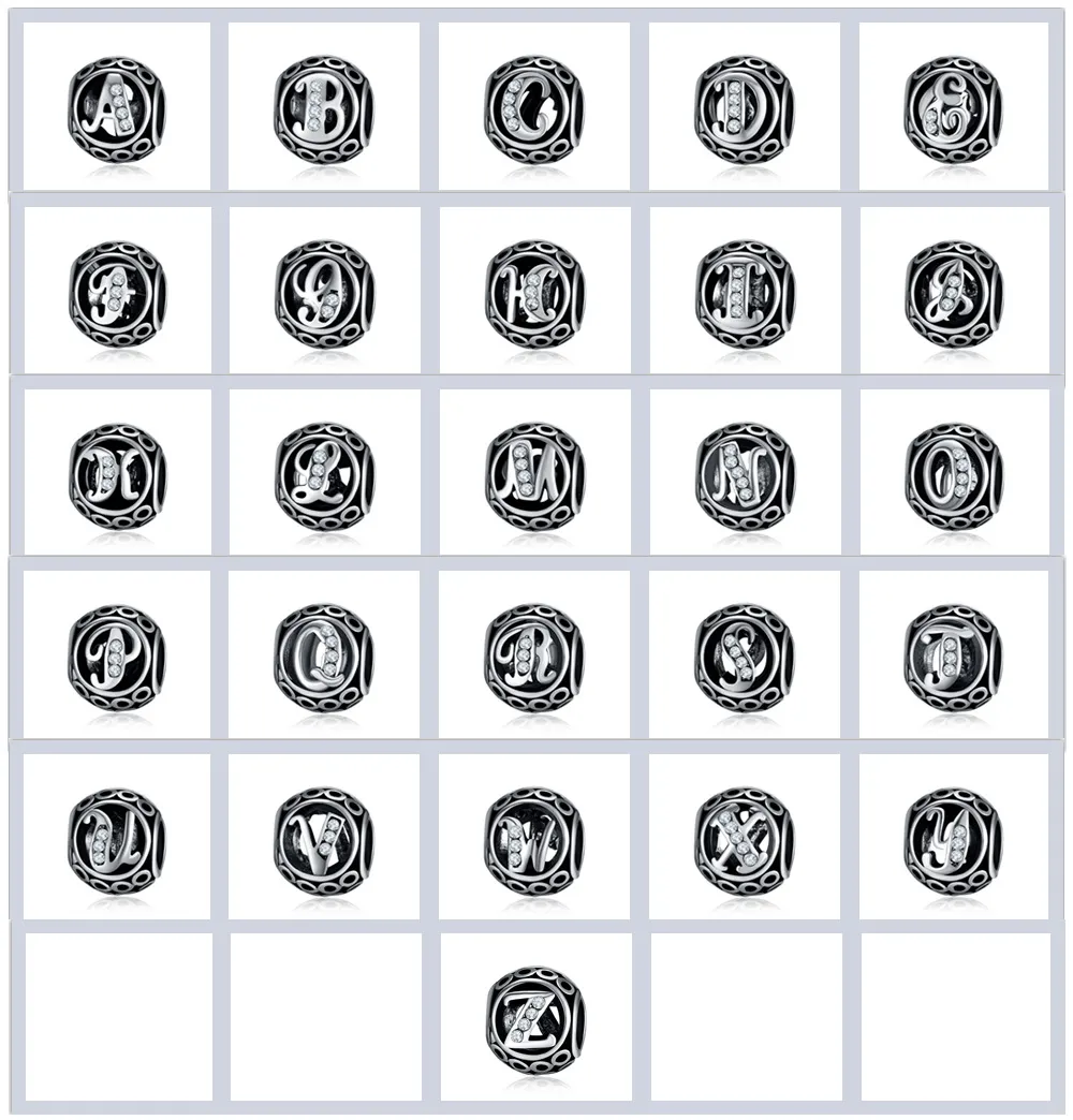 Silver 26 Letter Beads For Jewelry Making Big Hole Loose Spacer Alphabet Beads Charms DIY Craft Jewelry Making Supplies For beaded Bracelet