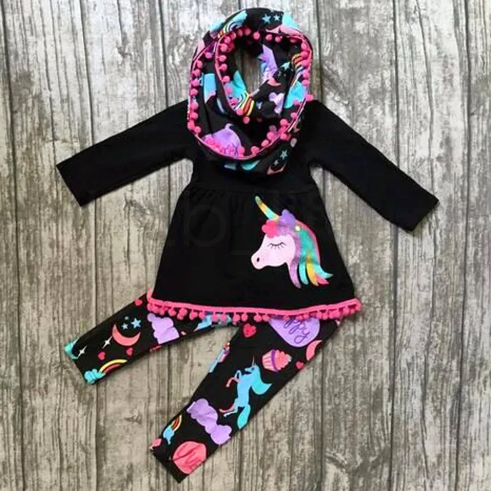 Unicorn children sweater + casual pants suit