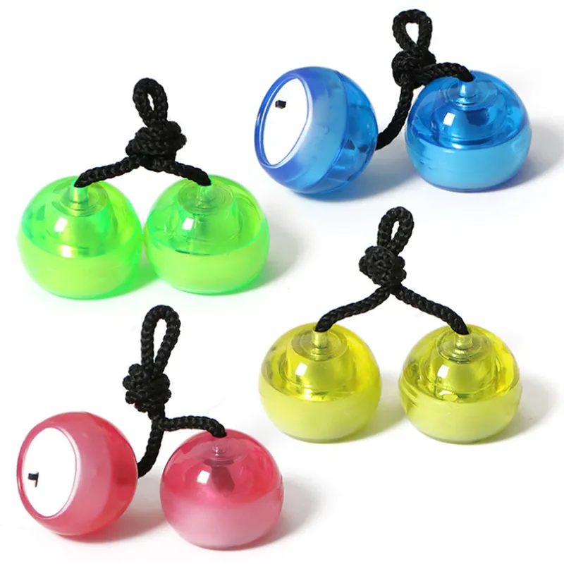 LED Light Up Yoyo Finger Balls 2 Pack Decompression Toys for Kids Colorful Stress Relief Gadgets for Birthdays Halloween Christmas