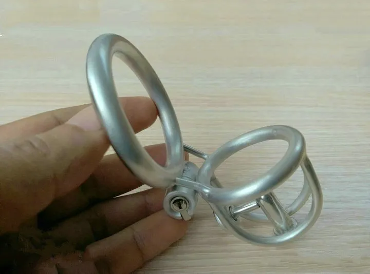 짧은 순결 장치 수탉 잠금 CBT 케이지 속박 수컷 BDSM 기어 스테인레스 스틸 음경 맨 CBT Dick Rings 제지