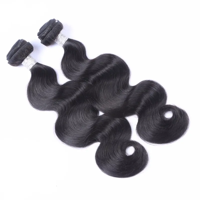 Capelli umani mongoli 4 pacchi con chiusura in pizzo 4X4 Onda del corpo Fasci di capelli umani Colore naturale Bulk Weves 8-28 pollici 5 pezzi / lottp