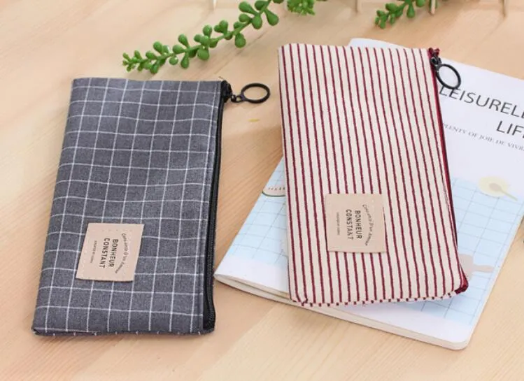 Popular Stationery Canvas Pencil Case school Pencil Bag School pencilcase Office School Supplies Pen bag Pencils Writing Supplies Gift XB1