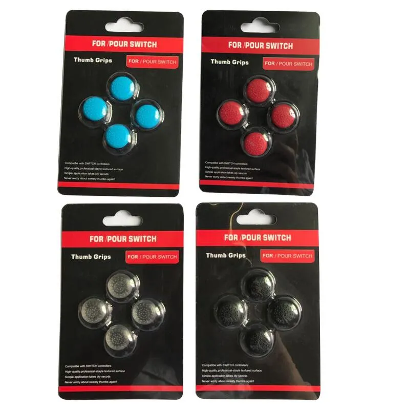 4pcs/set 4 in 1 TPU thumb grip cover Joystick cap Thumb grips for NS Switch controller with blister packing DHL FEDEX EMS FREE SHIP