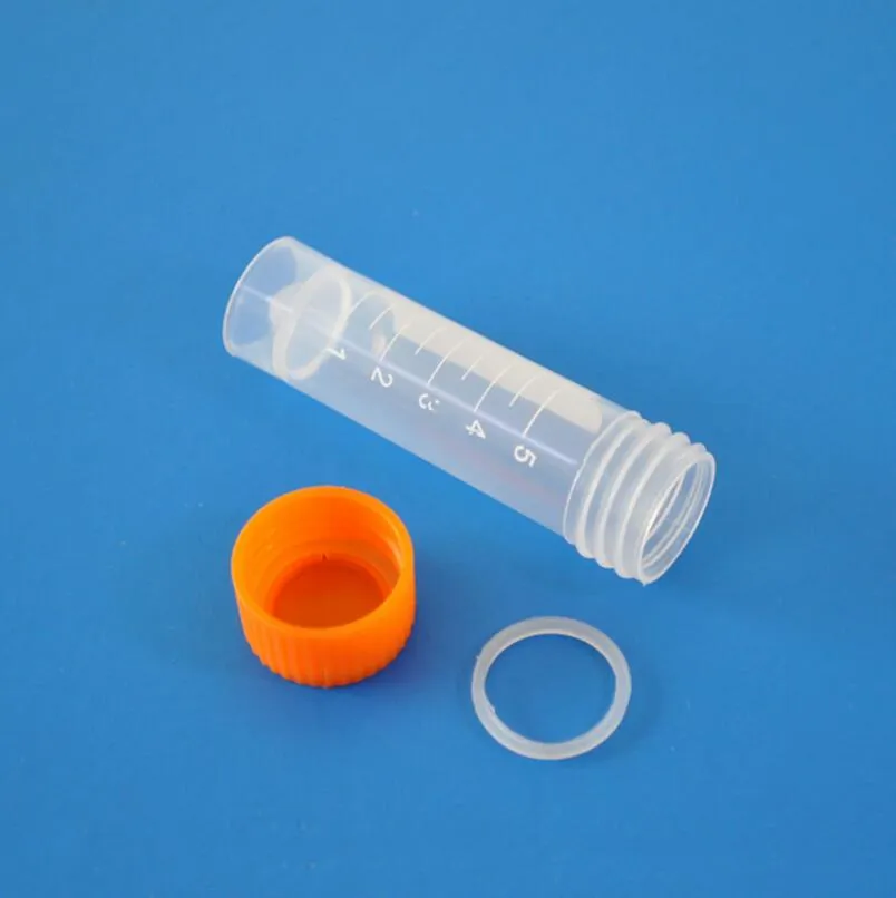 5ml Plastic Frozen Test Tubes Vials Sample Container Powder Craft Screw Cap Bottles for Chemistry Supplies LX1237