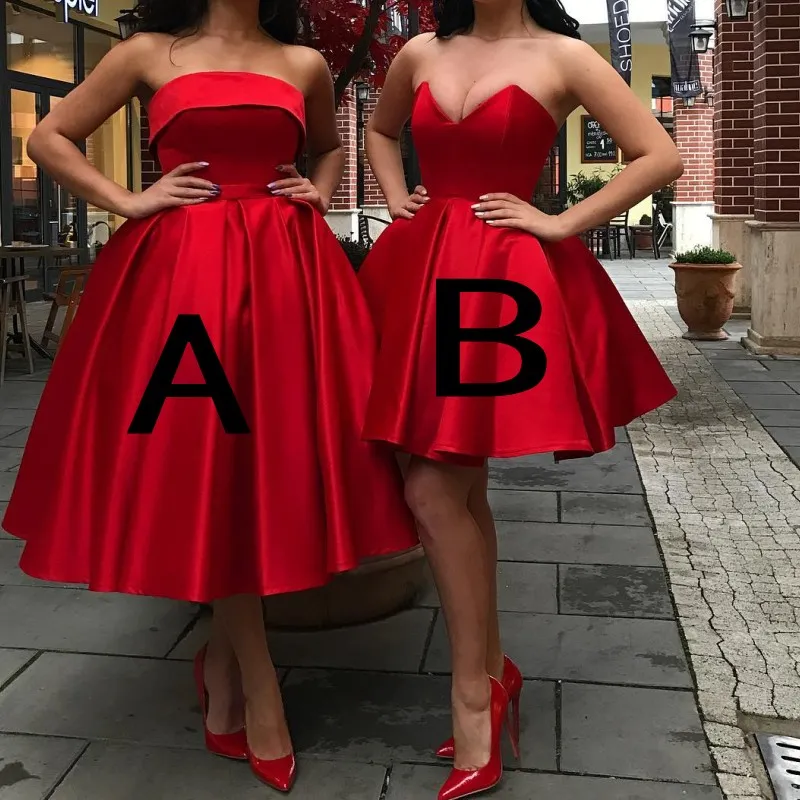 Stylish Sweetheart Neck Red Strapless Homecoming Dress With Lace