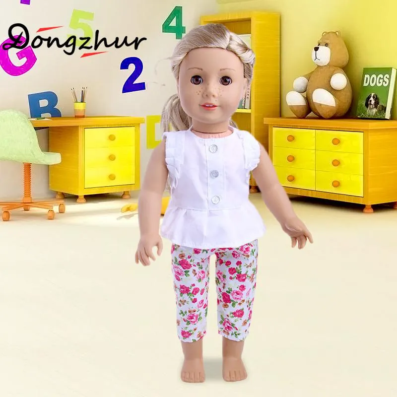 18 American Girl Doll Store Clothes Set With White Shirt And Flower  Trousers Perfect For Imaginative Play From Kidlove, $6.8