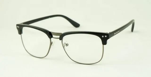 明確なストック金属光学フレーム5色の正方形アイウェアレンズ卸売メガネショップ