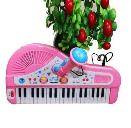 Jogo 2 Peças Musical Infantil Mini Bateria+piano Teclado 32