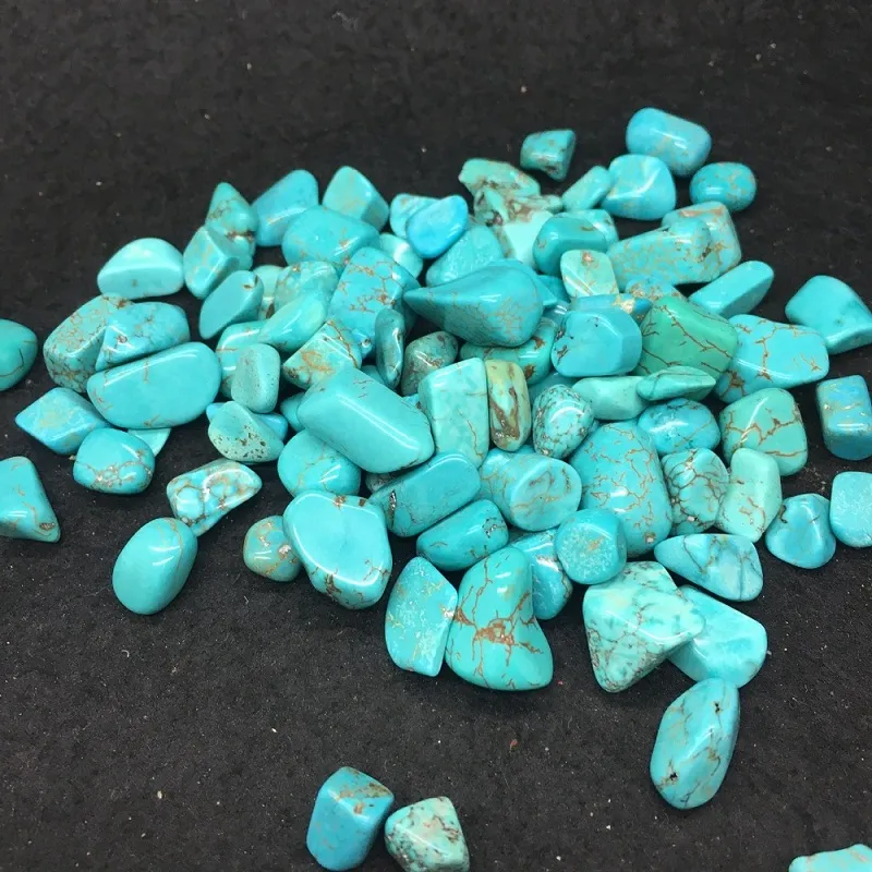 DingSheng Natural Green Turquoise Gravel Crystal Jade Quartz Tumbled Stone Ocean Minerals Chips For Gift Deco