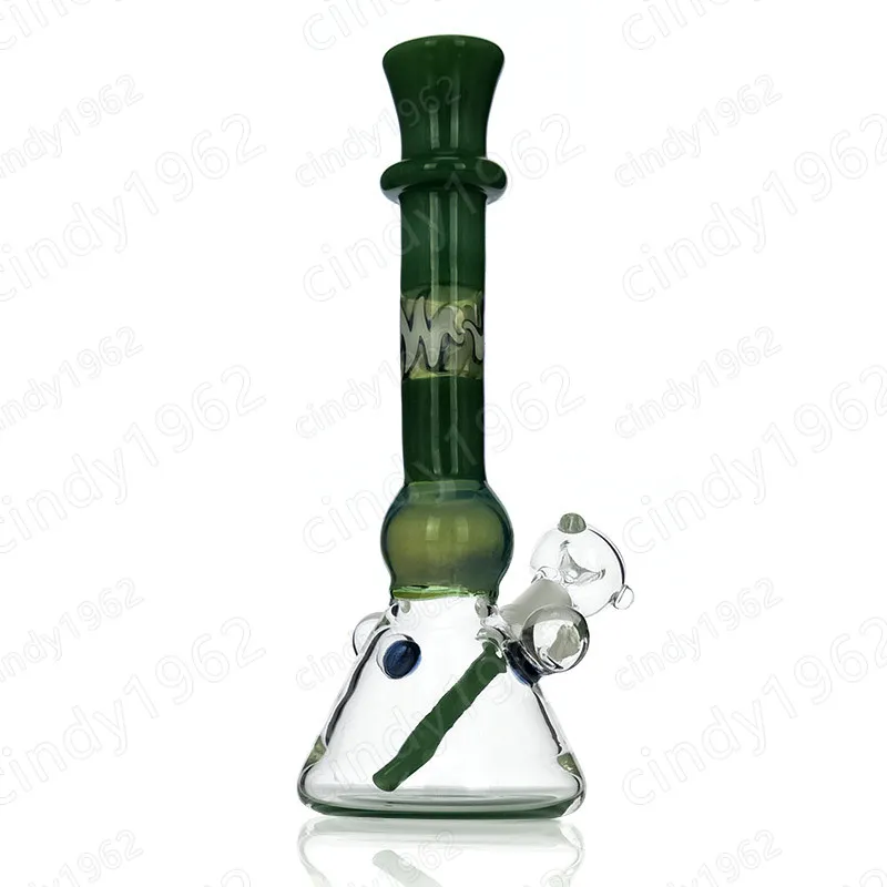 Beaker Bong Pipa ad acqua in vetro Colore verde Bong in vetro unico 8.7 