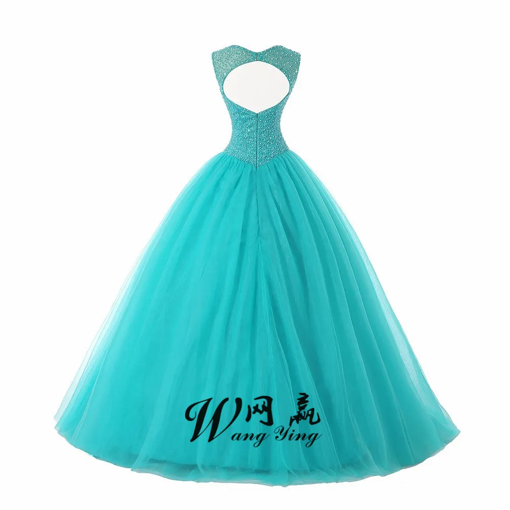 Ruby Bridal Vestidos de Fiesta Blue Czarowna Zroszona Suknia Balowa Quinceanera Dresses Powrót Hole Sweet 16 Dresses Party Suknia