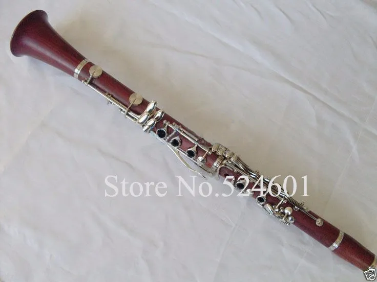 ABT-450 Professional Clarinet Performance 17 مفتاح إسقاط B ضبط أحمر الأبنوس الخشب الماهوجني الكلارينيت الفضة مفاتيح الكلارينيت