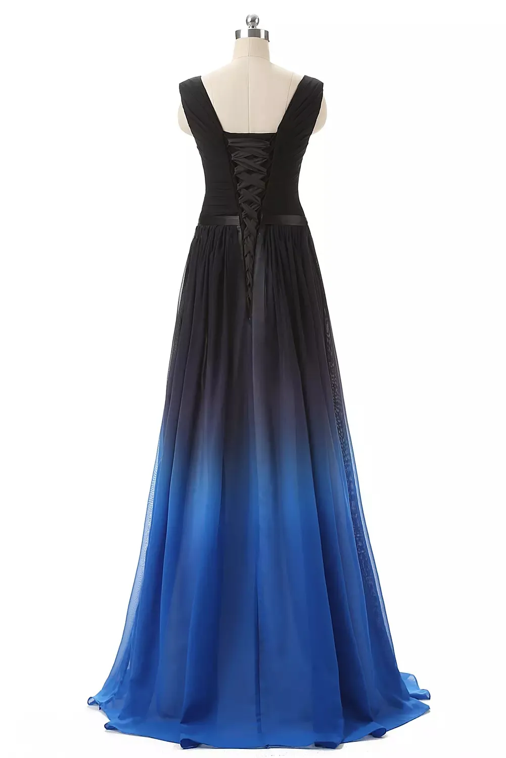 2021 Plus Size Ombre Chiffon Ombre Formal dress - A-Line, Floor-Length, Formal Evening Party Bridesmaid Gown (QC1228)