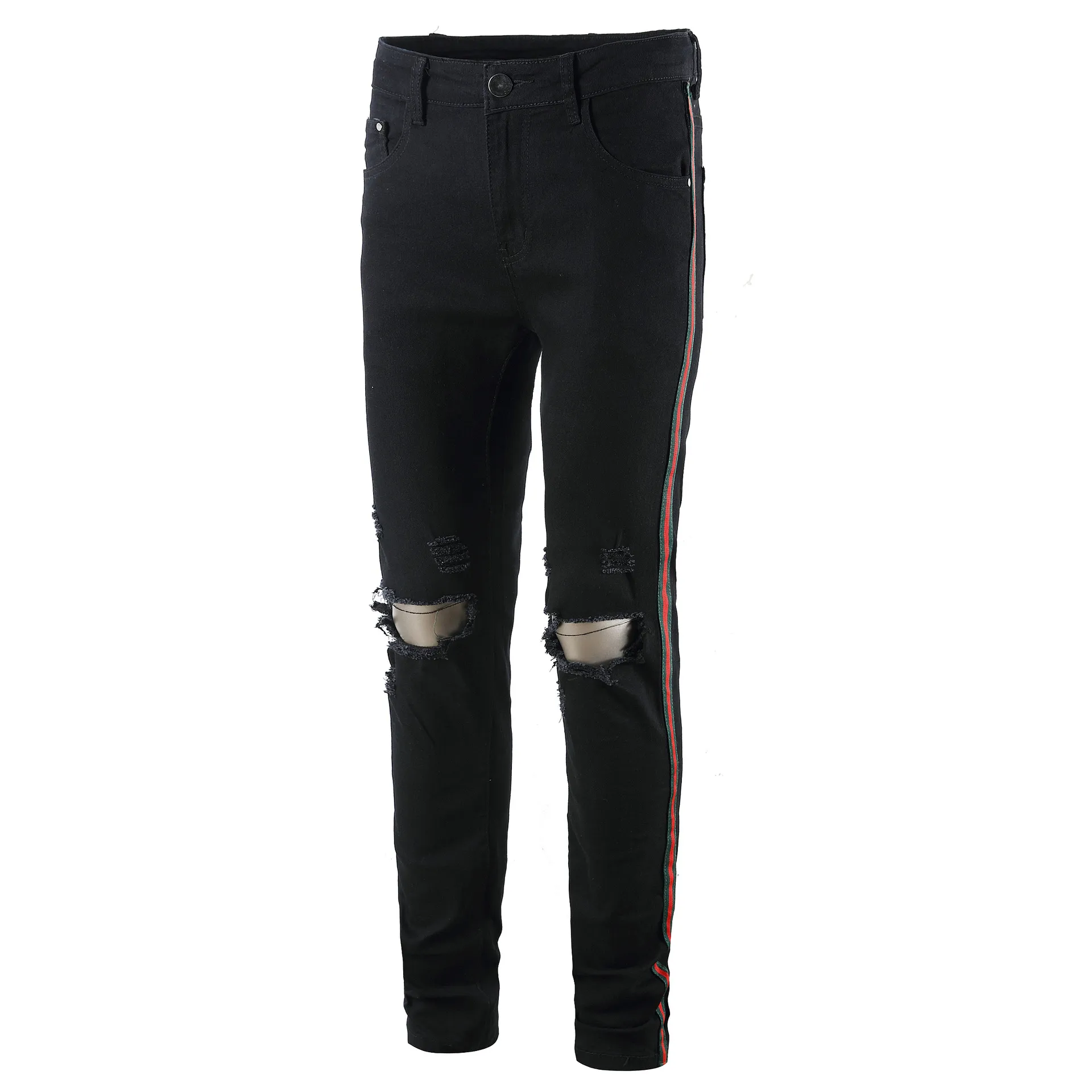 Mens Jeans Black Side Stripe Jeans Womens Save Big On Bulk Ripped