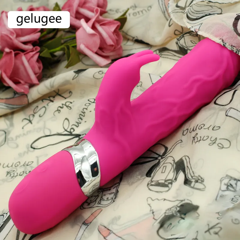 Stor dildo kanin vibrator silikon dubbla vibrator vibrerande realistiska dildo sexleksaker för kvinnor onani G spot sex produkt y18110305