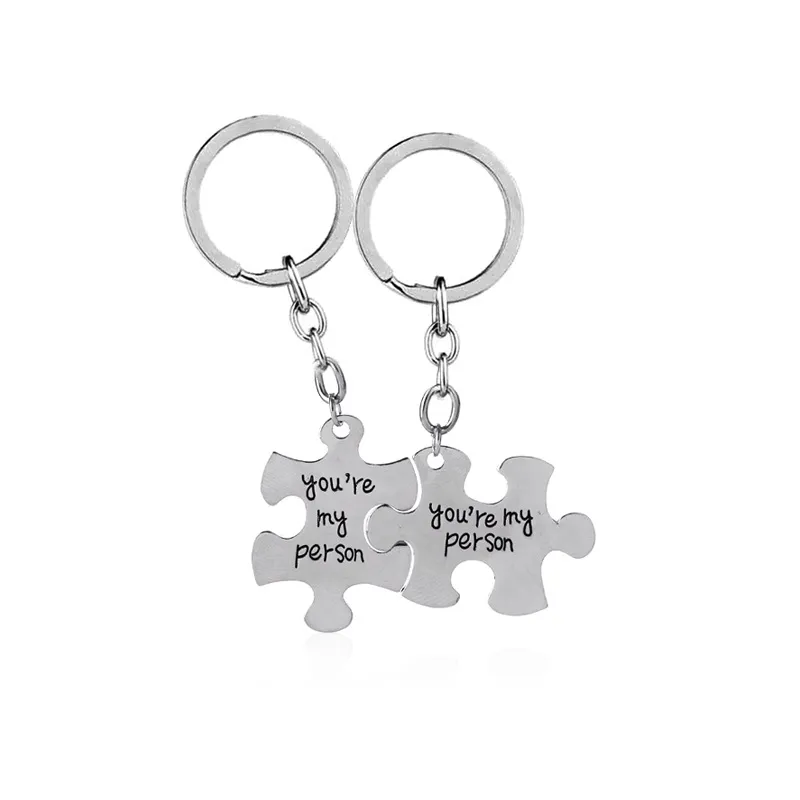 Couple Keyrings You Are My Person Keychain Lovers Friend Car Key Holder Mothers Day Gift For Dad Mom Kimter-D608S Z