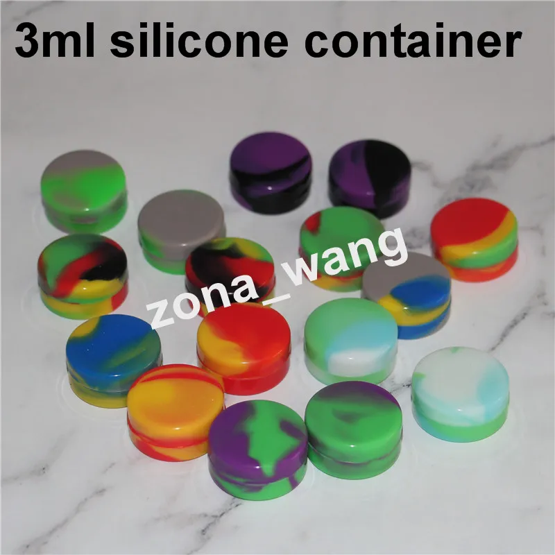 Silicone Non stick Wax Containers jars Food grade 3mL 5mL 7mL mini Dab Waxy Jar Concentrate Case silicone nectar