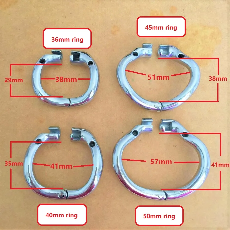 Mâle à grande cage de grande taille de grande taille en acier inoxydable creusé Dispositif de ceinture de verrouillage en acier inoxydable 4 Rings ergonomiques en option Toy Toy DoctorMonalisa C1528916743