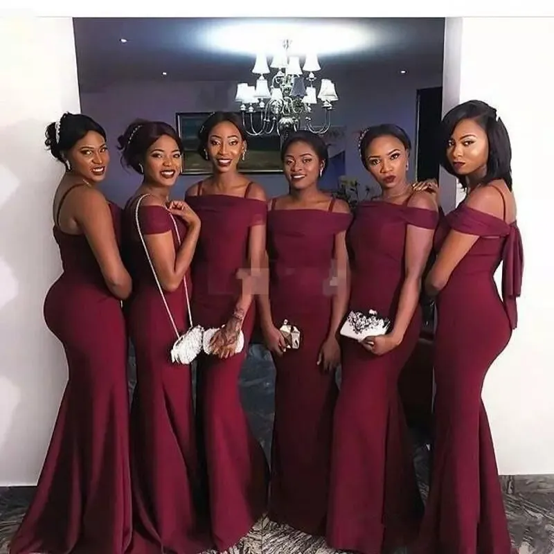 Burgundy Mermaid Bridesmaid Dress Elegant Straps High Quality Maid Of Honor Gown In Custom Sizes From Promotionspace 79.05 DHgate.Com