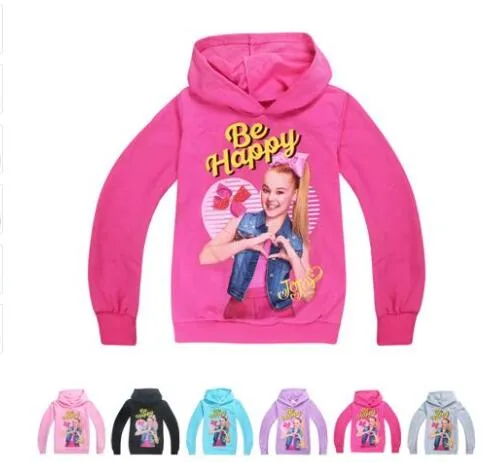 4-12Y Baby Girl Hoodies Jojo Siwa девушки с капюшоном с капюшоном вскользь мультфильм толстовки топы повседневная одежда 12 дизайнов Kka5613