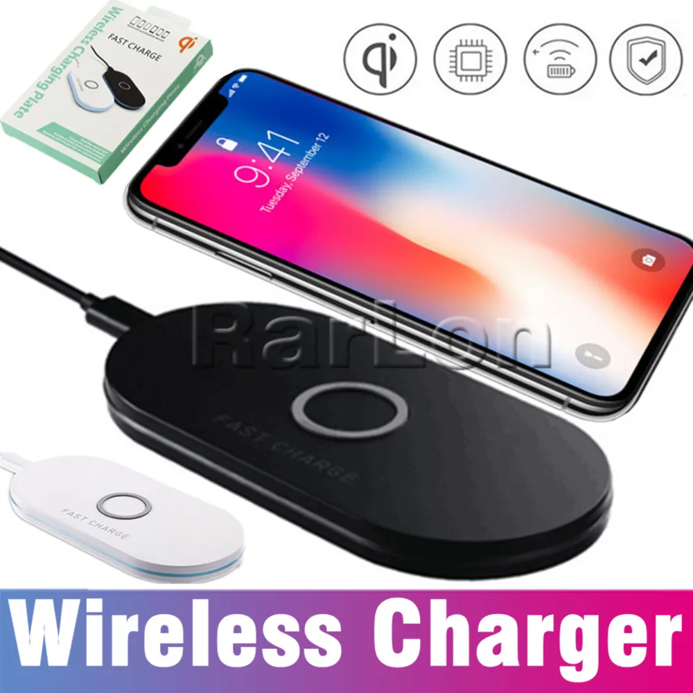 Q100 Caricabatterie wireless veloce 10W Smart USB Respirazione rapida LED Adattatore di ricarica rapida per Samsung Galaxy S8 Plus S20 Nota 10 Iphone 11 pro max